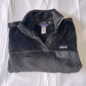Patagonia Black Fleece Snap-T Womens Medium Zip Up Retro Pile Synchilla Jacket